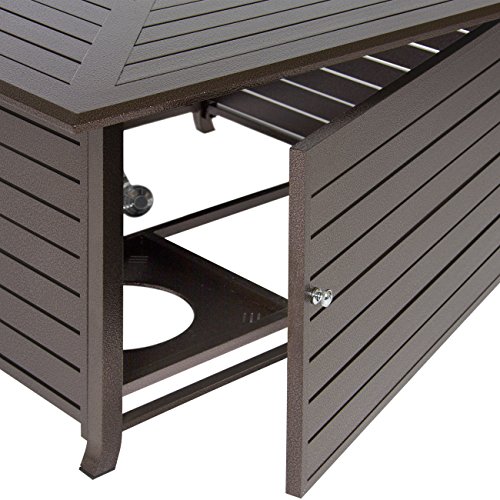 Best Choice Products BCP Extruded Aluminum Gas Outdoor Fire Pit Table With Cover Image