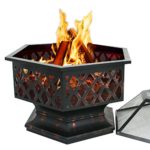 F2C Outdoor Heavy Steel Fire Pit Wood Burning Fireplace Patio Backyard Heater Steel Firepit Bowl thumbnail