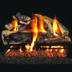 Peterson Real Fyre 24-inch Charred Rugged Split Oak Log Set With Vented Natural Gas G45 Burner – Match Light thumbnail