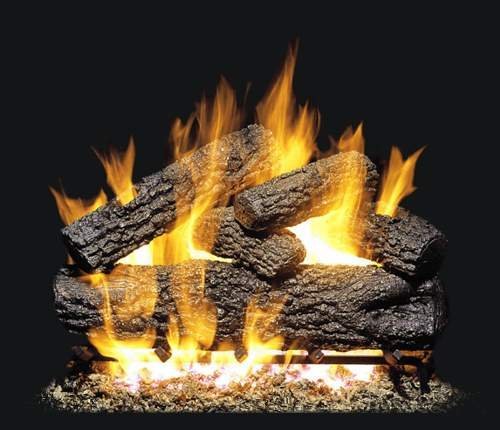 Peterson Real Fyre 24-inch Post Oak Log Set With Vented Natural Gas G4 Burner – Match Light Feature Image